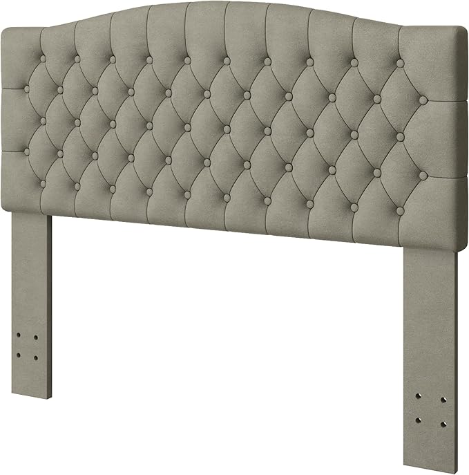 Velvet Upholstered Headboard Queen/Full Size Latest Model Wall Mount, Bed Frame Mount, Featuring High-Density Sponge Padding, Luxury Texture Easy Assembly Comfort and Style-Taupe