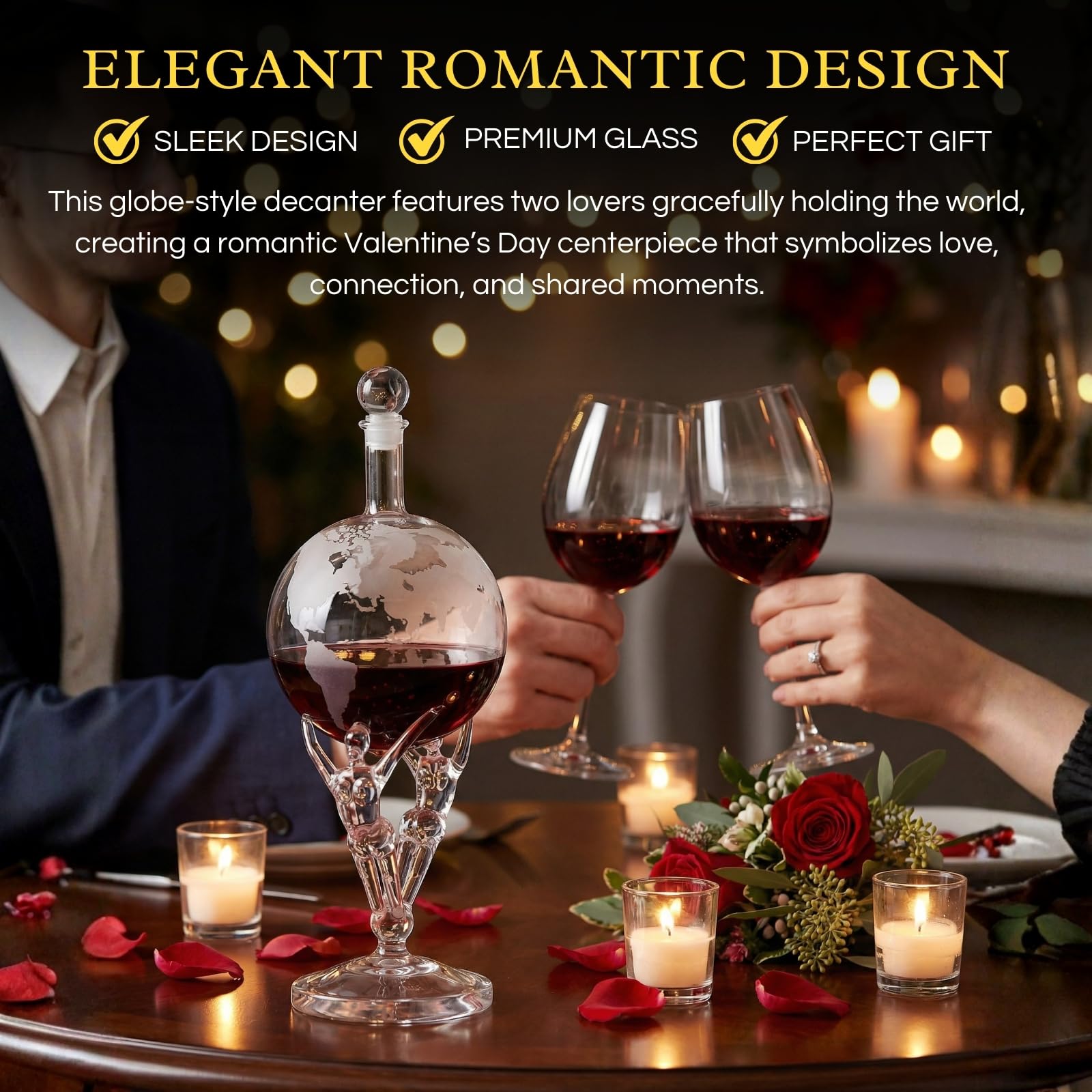 Love Crystal Decanter, For Wine & Whiskey The Wine Savant - 12