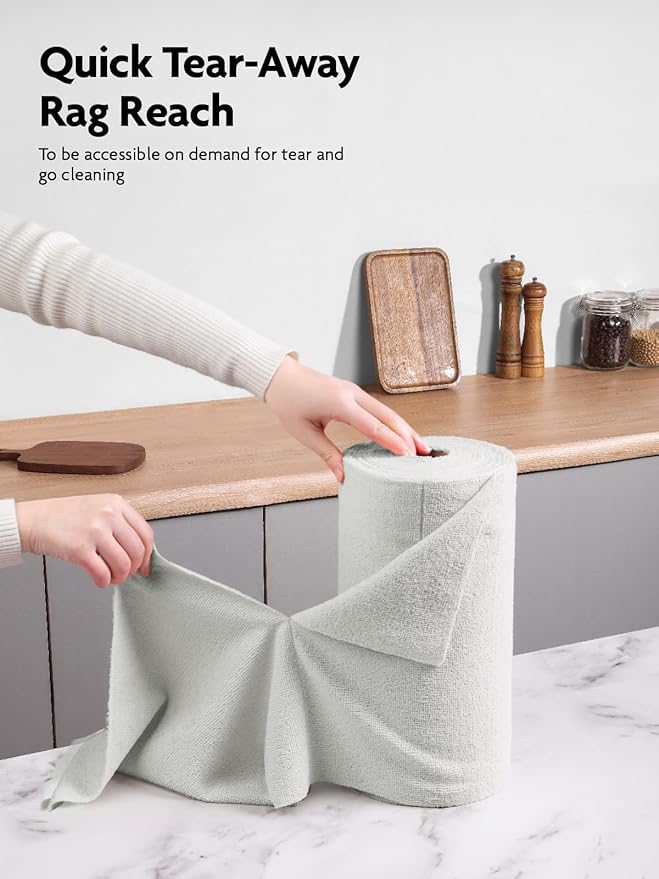 Fantasticlean Microfiber Cleaning Cloth Roll -75 Pack, Tear Away Microfiber Towels, 12