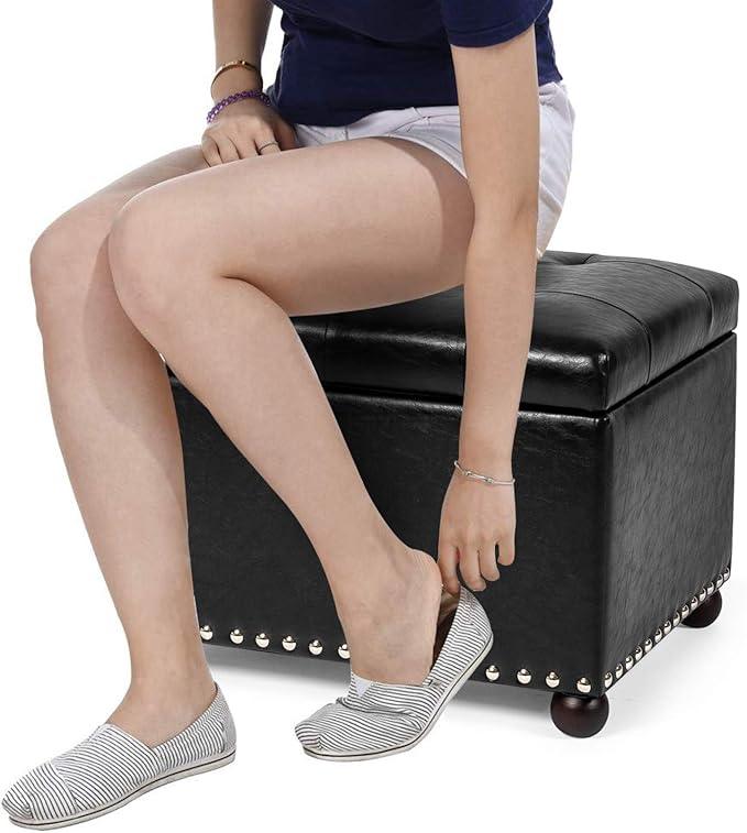 Joveco Leather Storage Ottoman, 24