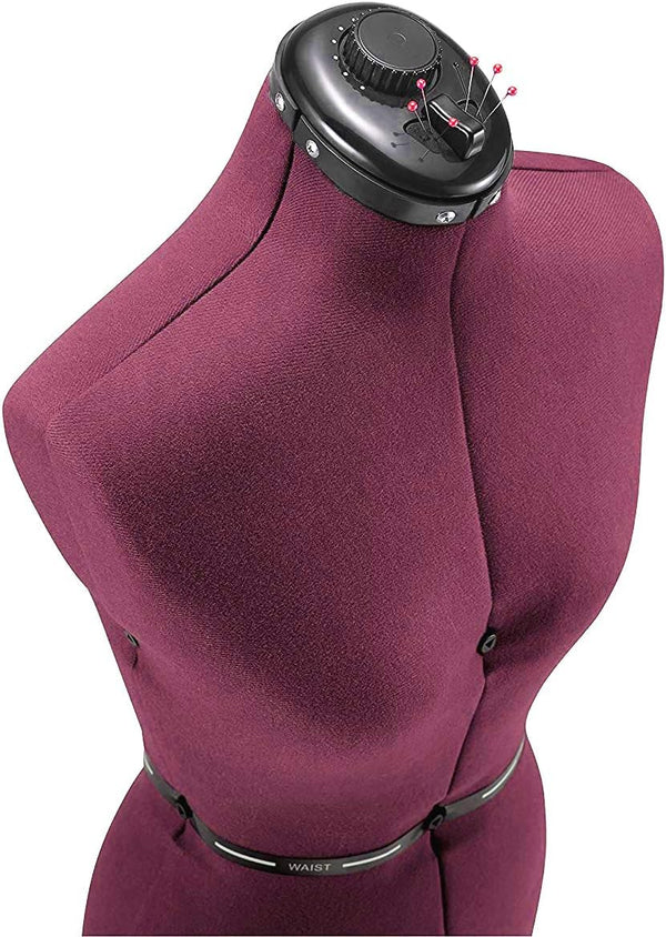 FAMILY DRESSFORM Small Adjustable Mannequin Dress Form - Burgundy