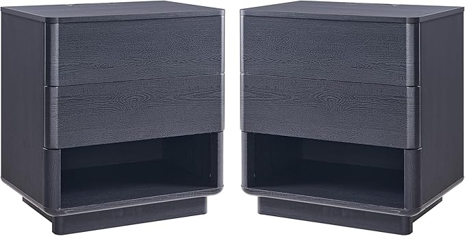 Nightstand Set of 2 with Charging Station, 22