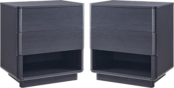 Nightstand Set of 2 with Charging Station, 22