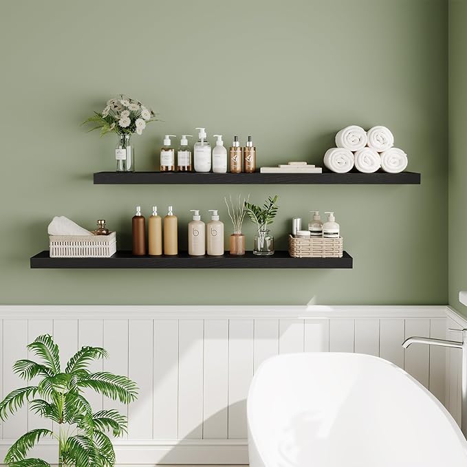 HOOBRO Floating Shelves for Wall, Wall Mounted Shelf Set of 2, 55