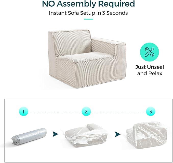 LINSY HOME Modular Sectional Sofa, 134