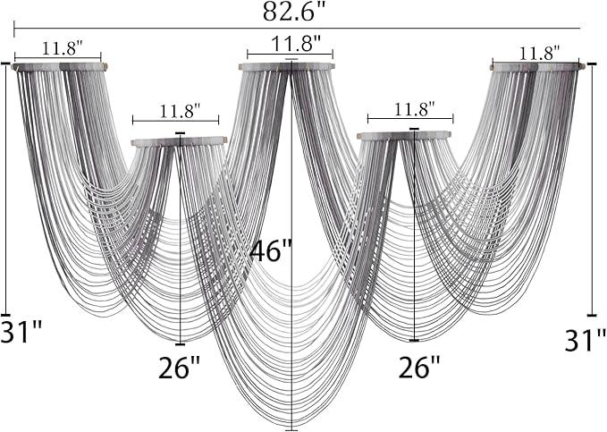 IOWER Large Macrame Wall Hanging Boho Wall Art Handmade Home Decor Dip-Dyed Macrame Wall Decor Wall Art Craftsmanship Fiber Art Boho Chic Wall Decor Modern For Bedroom Livingroom Backdrop