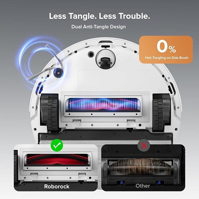 roborock Q10 S5+ Robot Vacuum and Mop with Self-Emptying, 10,000Pa Suction, Upgraded from Q8 max+, Obstacle Avoidance, Sonic Mopping, Dual Anti-Tangle Design, Auto Mop Lifting, Ideal for Pet Hair