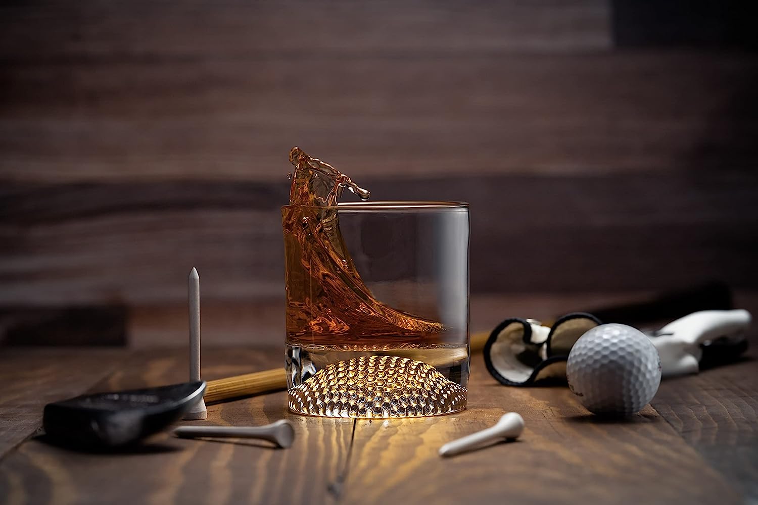 The Wine Savant Golf Ball Whiskey Glasses Set of 4-8oz Golf Gifts - Unique Whiskey Golf Glasses Set - Golf Gifts For Men & Women - Gifts for Golfers Golf Accessories Golf Ball Glasses (4 pack)