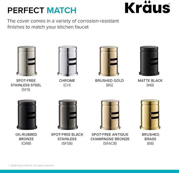 KRAUS Dishwasher Air Gap in Spot Free Black Stainless, KAG-2SFSB