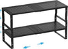 Expandable,Adjustable & Stackable Spice Rack, Cabinet Kitchen Countertop Shelf Organizer,Metal Pantry Storage Shelves - Space-Saving Storage Solution(2Packs/Black/Large)