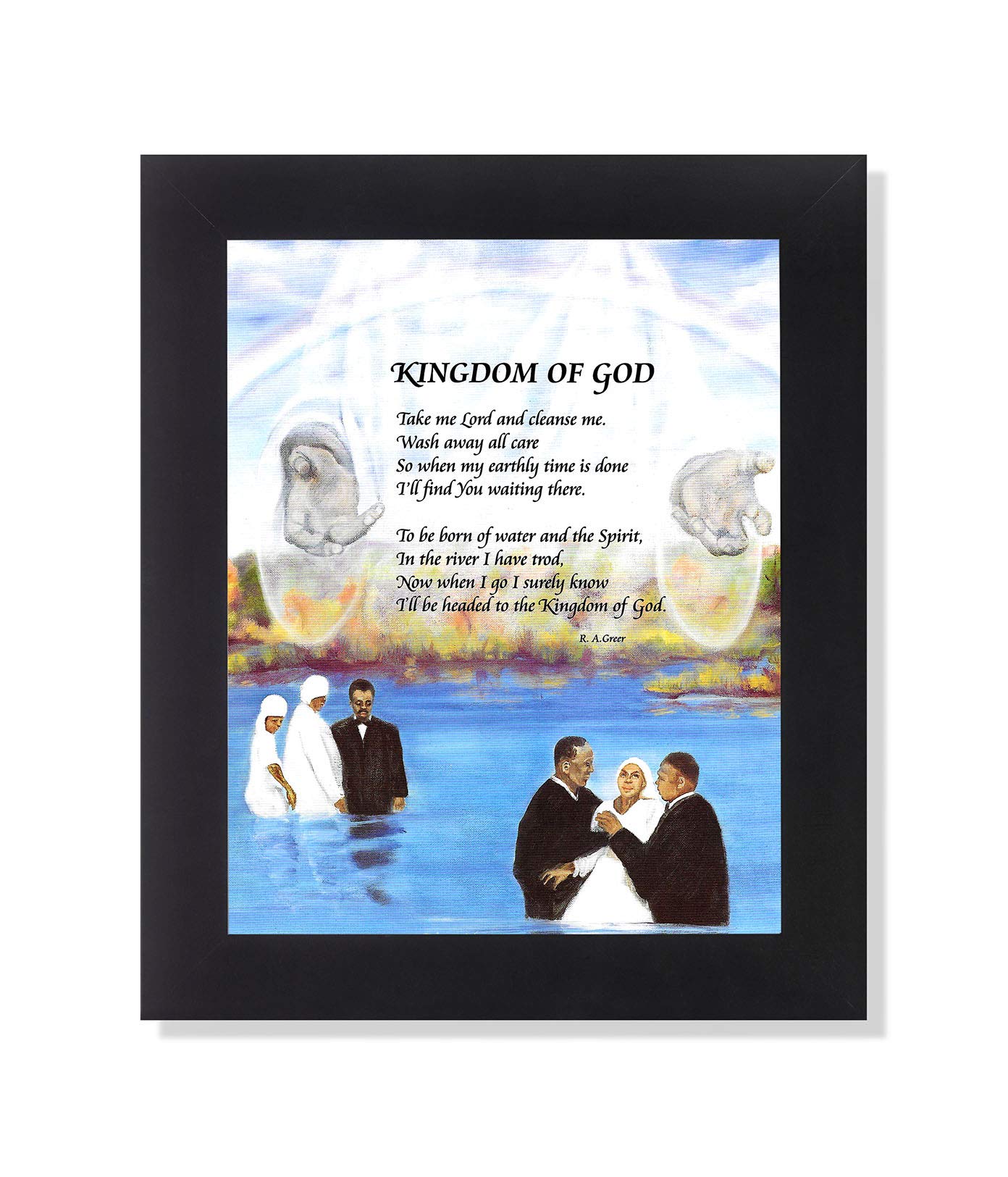 Framed Art Print – African American Kingdom Of God Poem | Black Finish Oak Frame 8x10