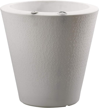 Crescent Garden Dot TruDrop Indoor/Outdoor Planter, Self-Watering Plant Pot, 16 Inches, (Alpine White)