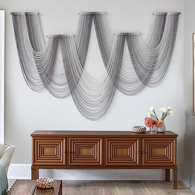 IOWER Large Macrame Wall Hanging Boho Wall Art Handmade Home Decor Dip-Dyed Macrame Wall Decor Wall Art Craftsmanship Fiber Art Boho Chic Wall Decor Modern For Bedroom Livingroom Backdrop