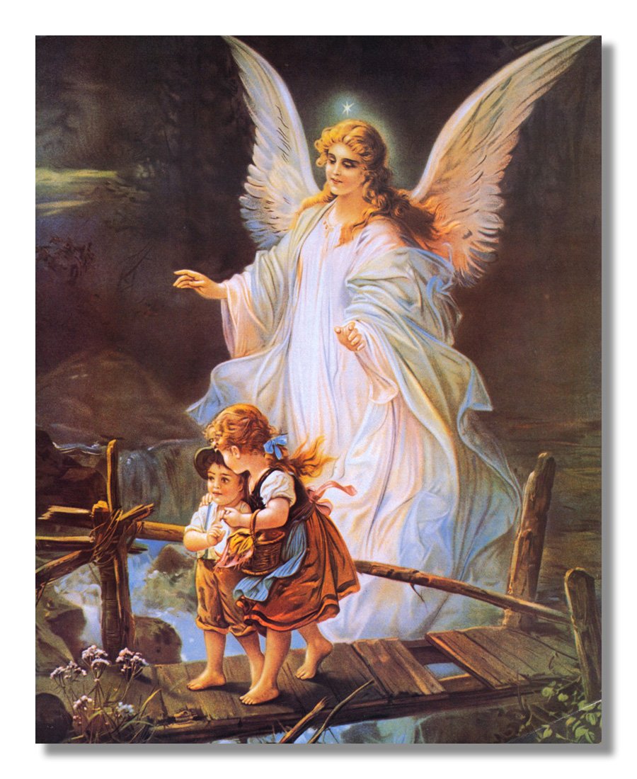 Guardian Angel Art Print - Protective Angel Picture 16x20 Ready to Frame Artwork