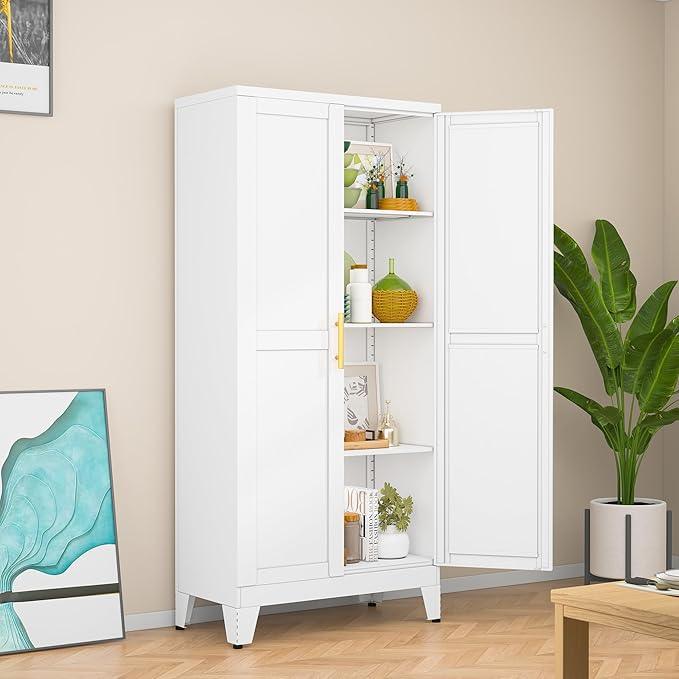 White Metal Storage Cabinet, 48