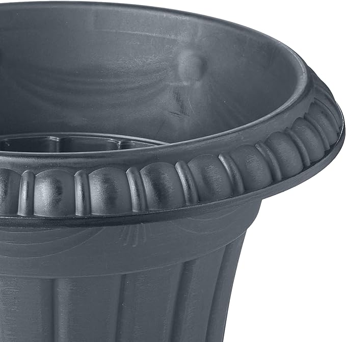 PL10GY Indoor/Outdoor Classic Traditional Plastic Urn Planter, 15