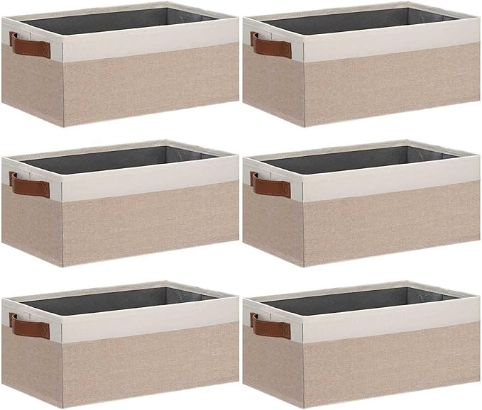 GhvyenntteS Small Fabric Storage Bins 6 Pack, 11.8
