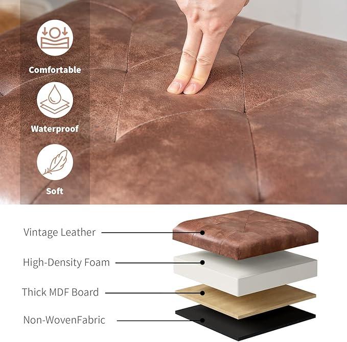 Joveco Leather Storage Ottoman, 24