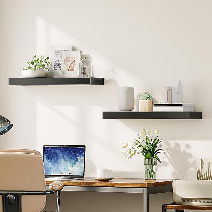 HOOBRO Floating Shelves for Wall, Wall Mounted Shelf Set of 2, 23.6