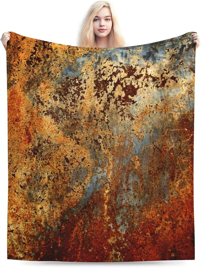 HGOD DESIGNS Brown Rust Colorful Metal Rusty Steel Iron Structure Blanket Throw Blanket Soft Comfortable for Sofa Chair Bed Office 50