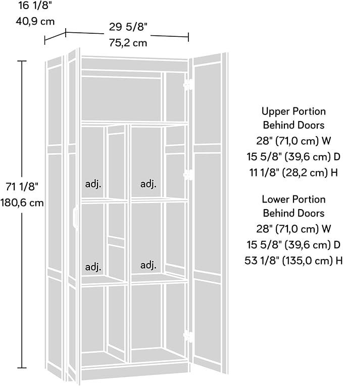 Sauder Storage Cabinet/ Pantry cabinets, 29.61 