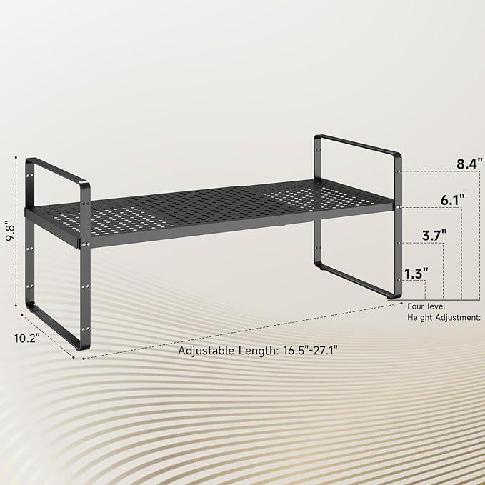 Hole Pattern Expandable Shelf Organizer,2Pack 10.2