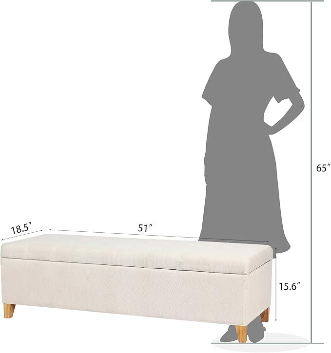 Joveco Storage Ottoman Bench, 51