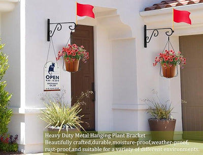 Hanging Plant Hanger 4Pcs Plant Hanger Wall Hooks,6in Metal Plant Bracket Hook for Outdoor or Indoor Hanging Flower Baskets,Wind Chimes,Solar Lanterns