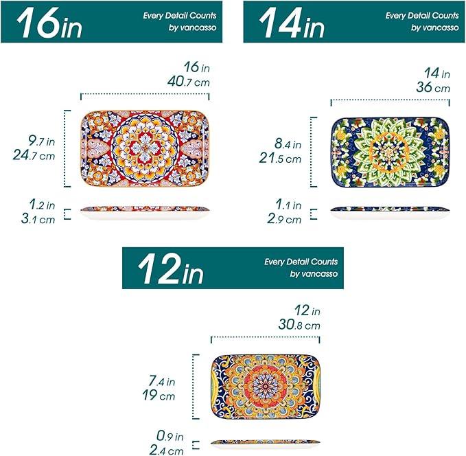vancasso Serving Platters Set of 3, 16