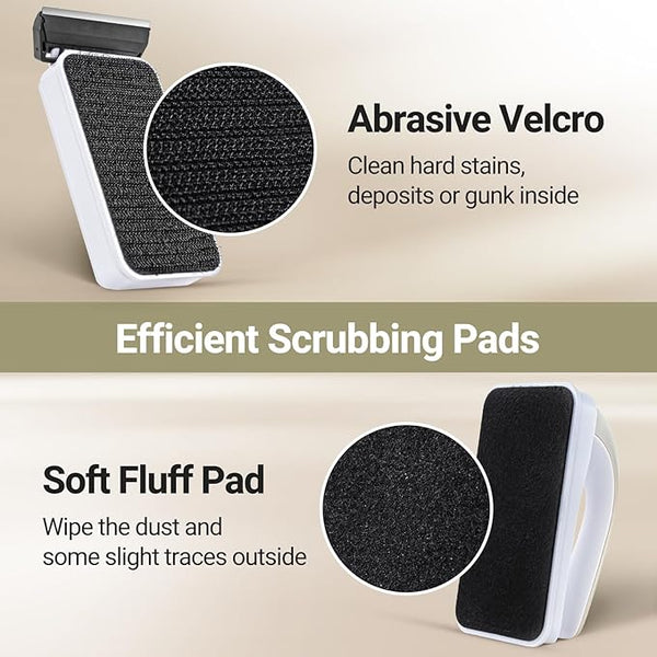 Aquarium Magnet Glass Cleaner, Magnetic Fish Tank Cleaner with Algae Scraper, Double Sided Cleaning Scrubber Brush with Handle, Titanium Blade, Self-Floating, Fit 1/4