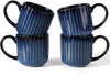 famiware Coffee Mugs Set of 4, Starlight 11 oz Mug Cup Set with Handle for Coffee, Tea, Cocoa, Milk - Ceramic Stoneware Mug Set, Nebulas Blue