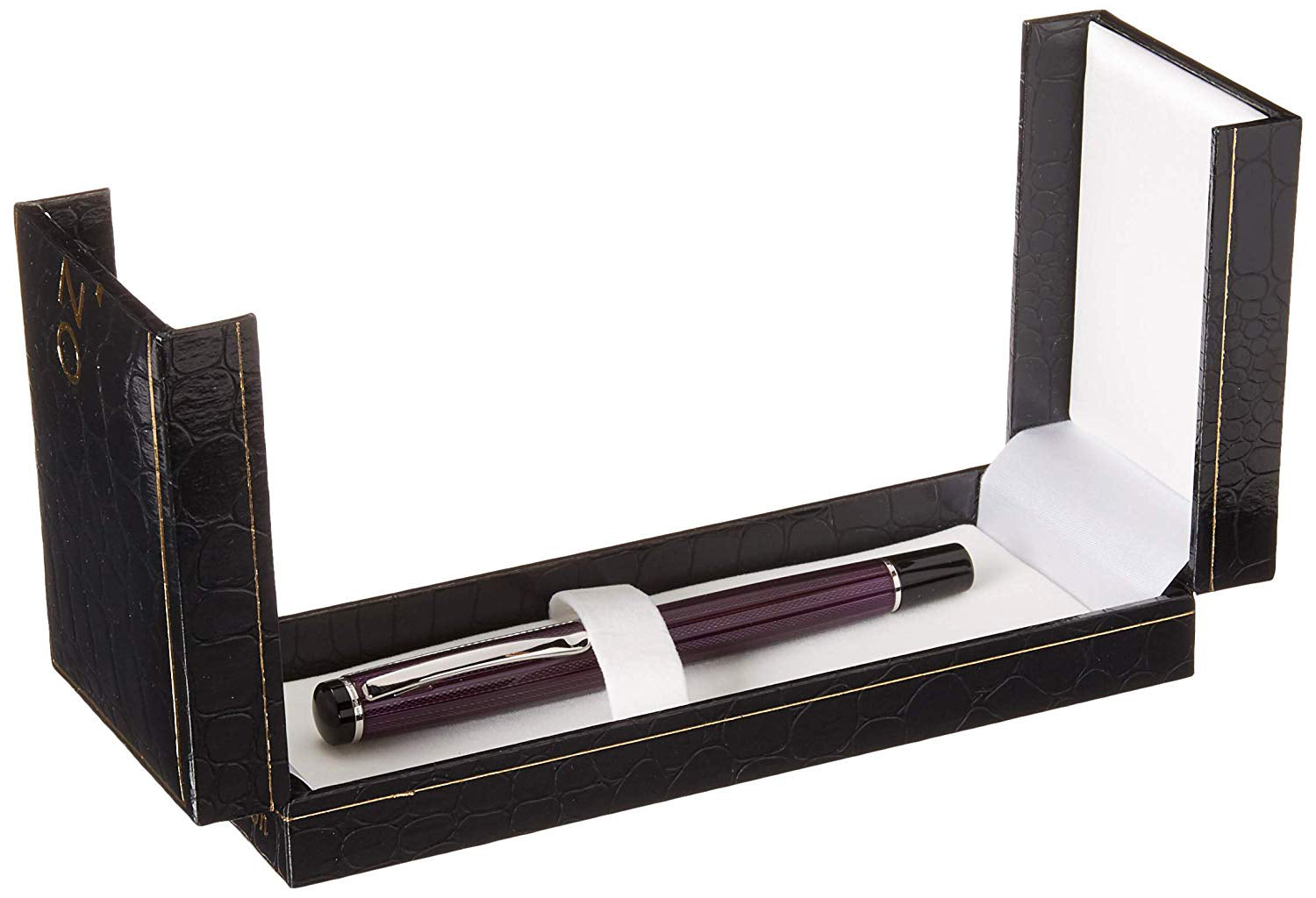 Incognito Diamond-Cut Lacquered Brass Fountain Pen (Fine Nib) - Purple