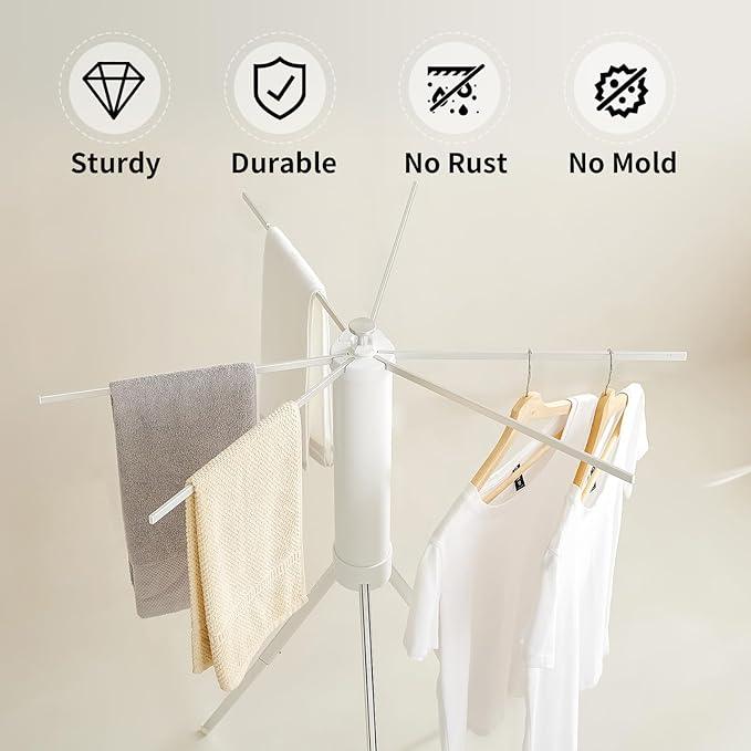 JOOM Clothes Drying Rack Portable Foldable - Drying Rack Clothing Space Saving,Collapsible Drying Rack for Laundry,Travel,Indoor,Outdoor. Folding Clothing Rack Home and Travel (Small Silver)