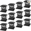 TWINSLUXES Solar Post Cap Lights Outdoor - Waterproof LED Fence Post Solar Lights for 3.5x3.5/4x4/5x5 Wood Posts in Patio, Deck or Garden Decoration Warm Light… (12 Pack)