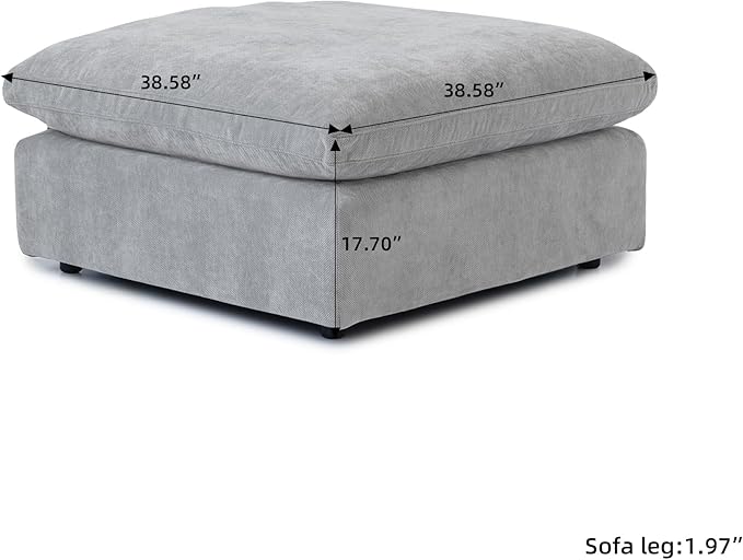 JACH U Shaped Sectional Couches, Cloud Sectional Couch with Deep Seat, 119