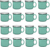 Set of 16 Ceramic Campfire Mugs – 15 Oz, Teal – Coffee & Tea Cups for Home, Work, Travel, Camping – Customizable, Great for DIY, Events, Companies
