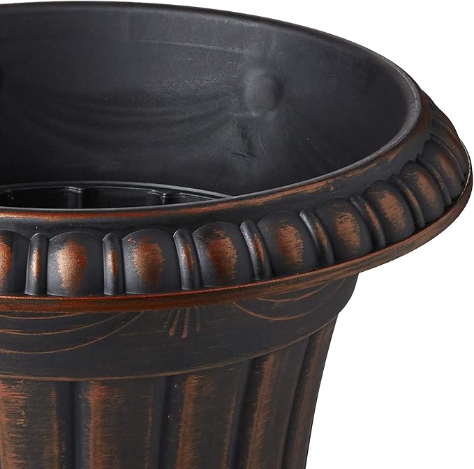 PL10CP Classic Traditional Plastic Urn Planter Indoor/Outdoor, 15