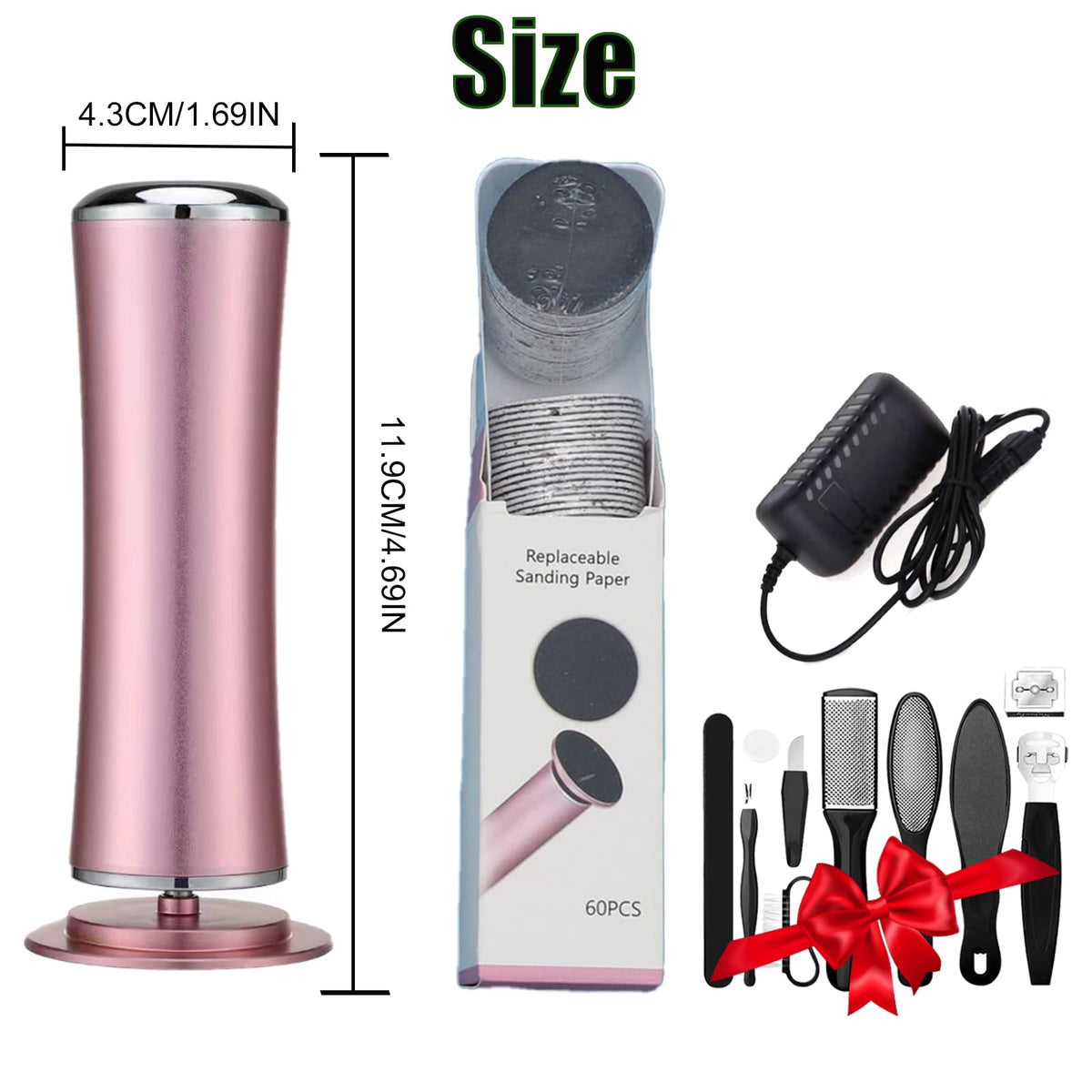 Darmave Electric Foot Callus Remover with 60 Sanding Pads
