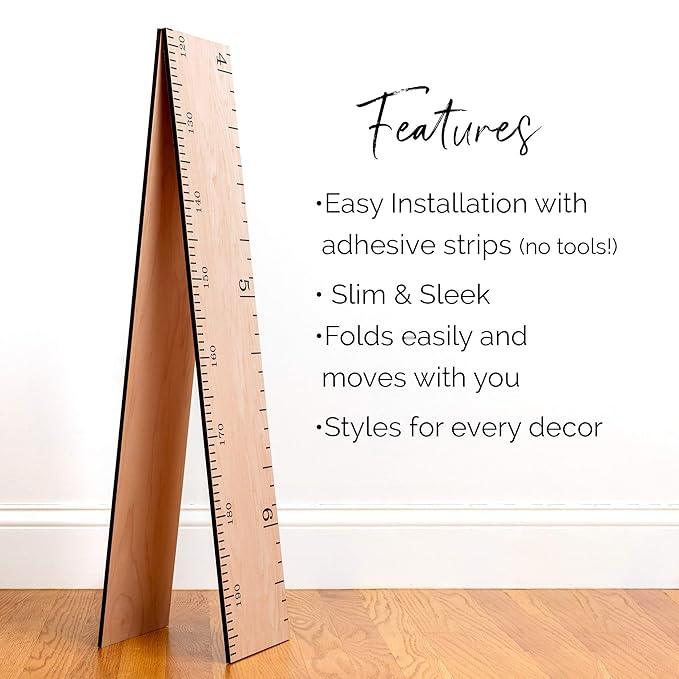 Wooden Growth Chart for Wall - Size Height Chart for Kids, Growth Measuring Board and Kids Height Wall Chart, Growth Chart for Kids, Height Chart for Wall - Natural (63