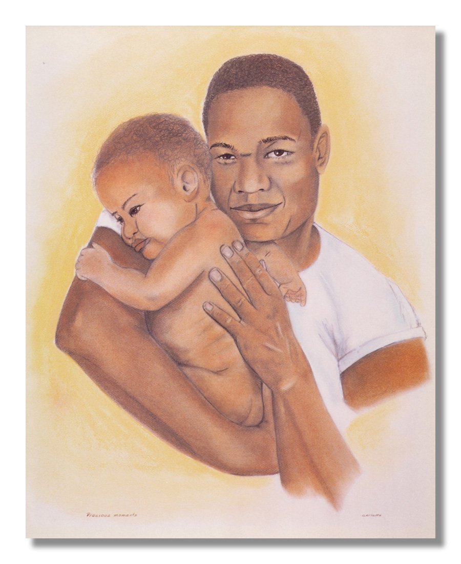 African American Wall Art – Father Son 8x10 Art Print | Precious Moments Decor