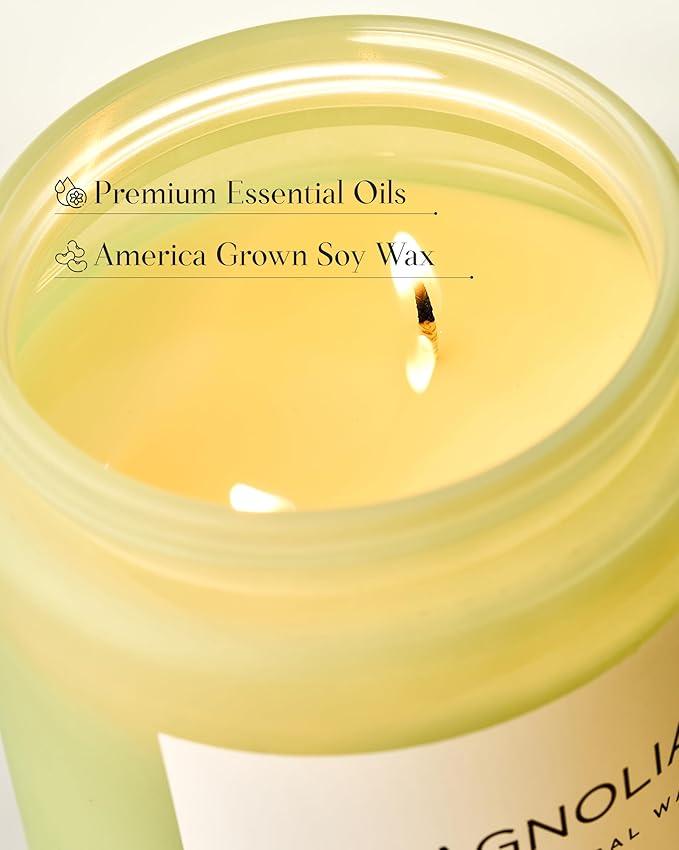 M&SENSE Magnolia Jasmine Romantic Scented Candle, 19.4oz 110 Hours Long Lasting Clean Non Toxic All Natural Soy Wax Candle for Relaxing & Stress Relief, 2 Wick Home Fragrance Gifts for Home Decor