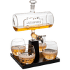 Wine & Whiskey Decanter Set 1100ml by The Wine Savant with 4 Whiskey Glasses, Drink Dispenser Scotch, Bourbon, Brandy Home Office Apartment Decor, Gifts - Dallas, Memphis, New York & Los Angeles Gifts