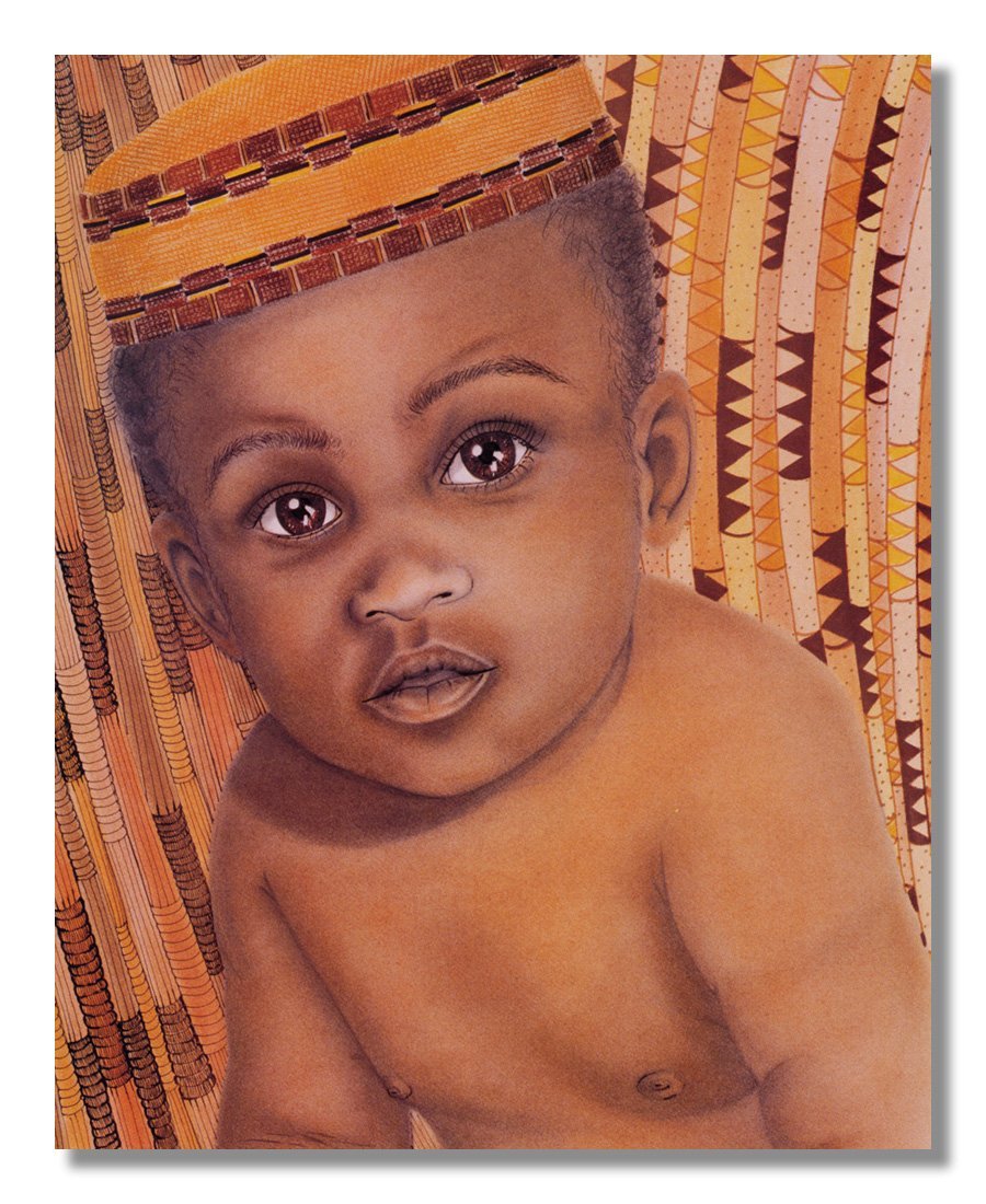 African American Baby Art – Tribal Baby Print 8x10 Wall Picture Nursery Decor
