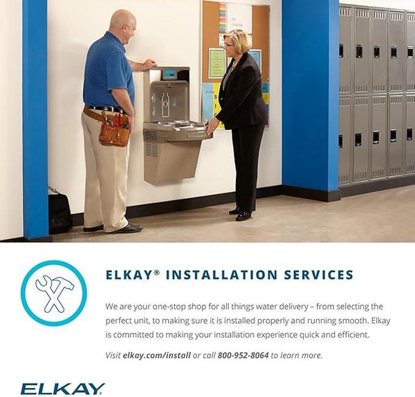 Elkay LZS8WS ezH2O Wall Mounted Drinking Fountain with Hands Free Bottle Filling Station and Water Cooler - Stainless Steel