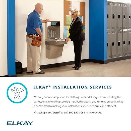 Elkay EZO8 8 GPH ADA Wall Mount Single Level Hands Free Water Cooler - Light Gray Granite