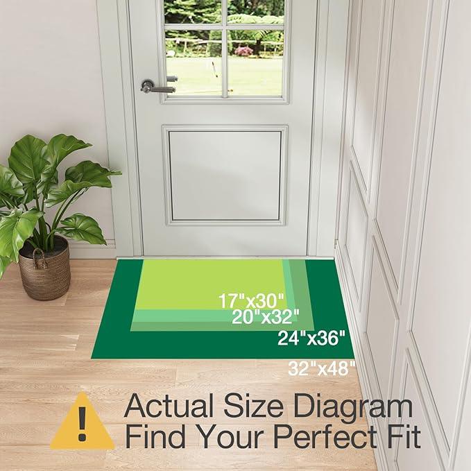 LUMI Ultra Thin Door Mat for Entryway, Low Profile Non Slip Rubber Backing Indoor Doormat, Easy Clean Welcome Entrance Mat for Inside House, Patio, Dark Grey 24