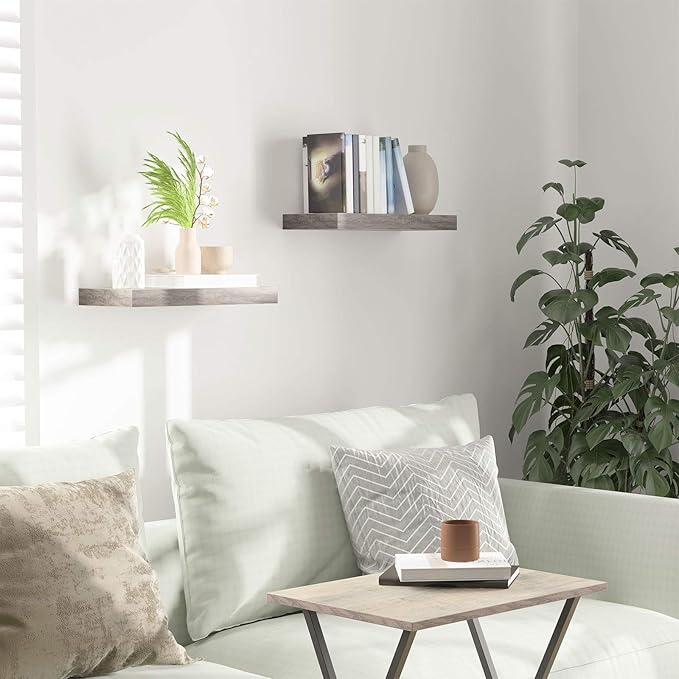 HOOBRO Floating Shelves for Wall, Wall Mounted Shelf Set of 2, 15.7