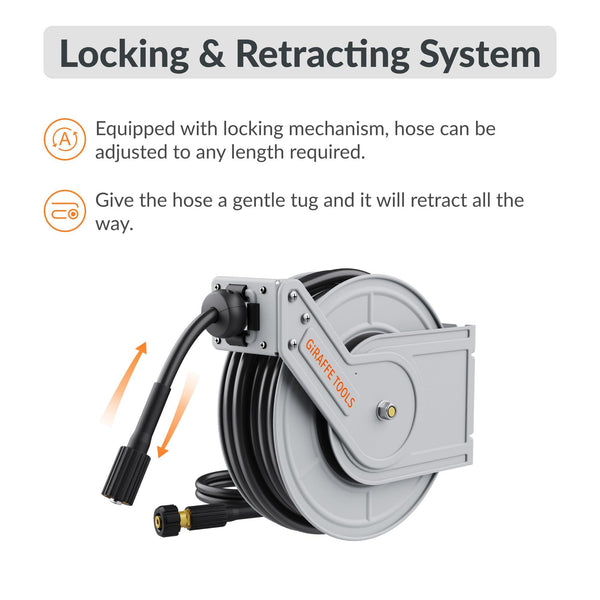 Retractable Pressure Hose Reel - 1/4in