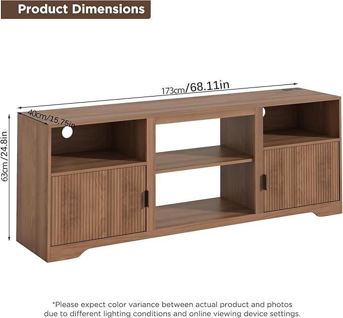 Fluted TV Stand for Tvs up to 80