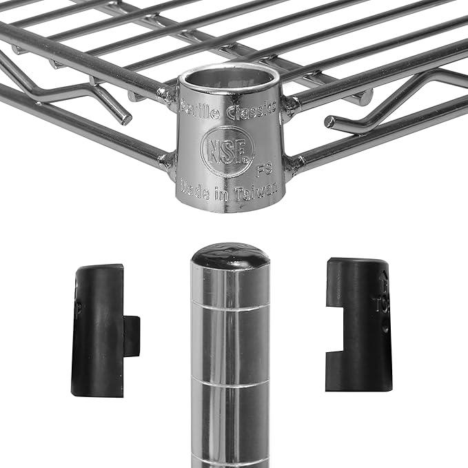 Seville Classics UltraDurable Heavy Duty NSF Solid Steel Wire Rack Storage Unit Wheels, 5-Tier Shelving, 60